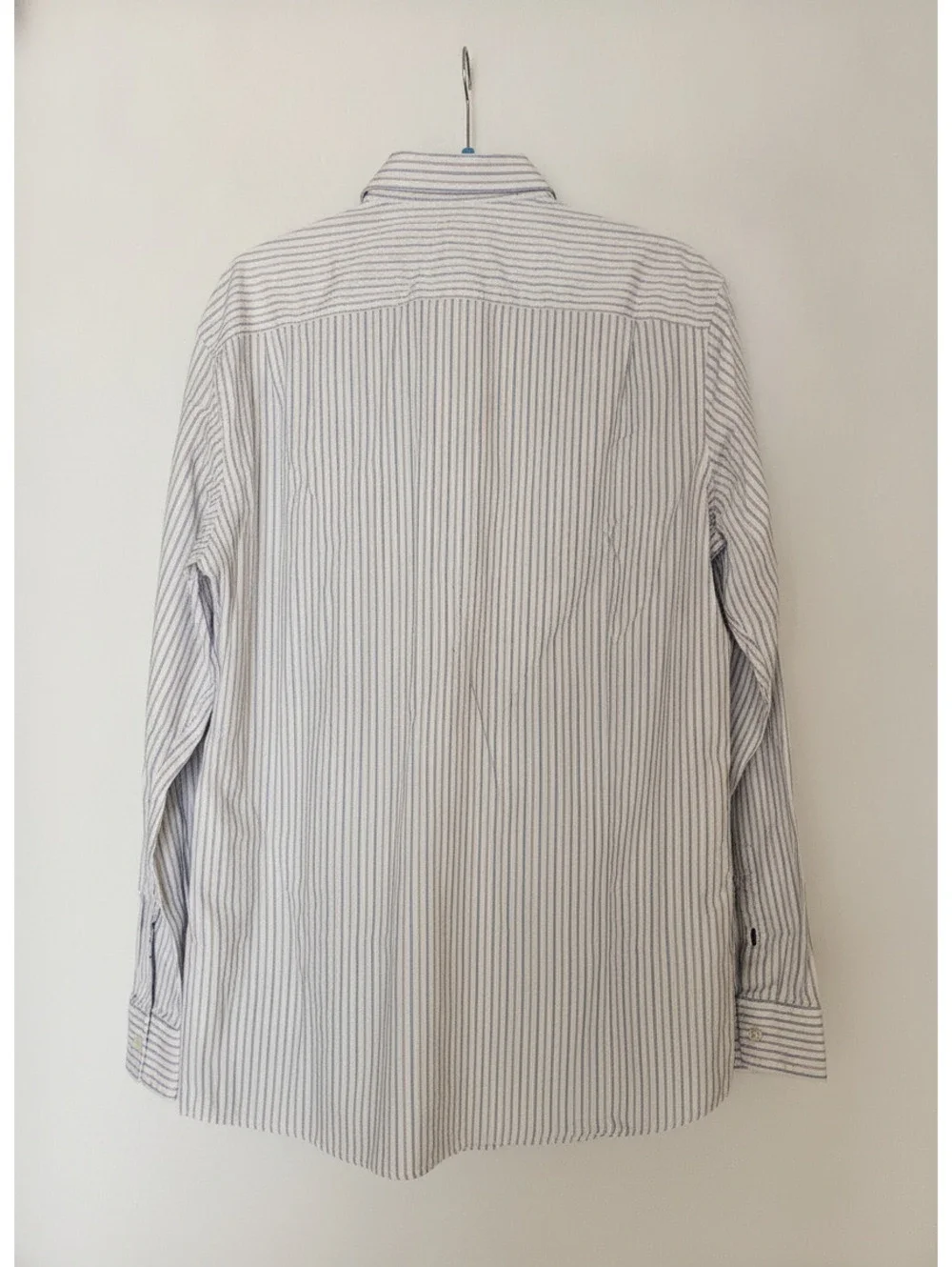 Banana Republic Striped Pattern Long Sleeve XL17 171/2 White Button Italy